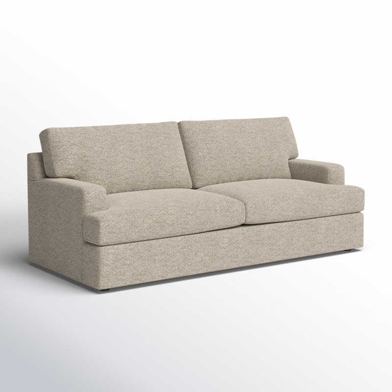 Canapé-lit rembourré sur mesure 84 po Cleo, Tissu bouclé gris Château Davis