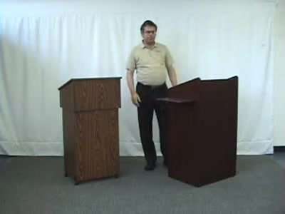 Mahogany Executive-Style Full Podium with Slide-Out Shelf