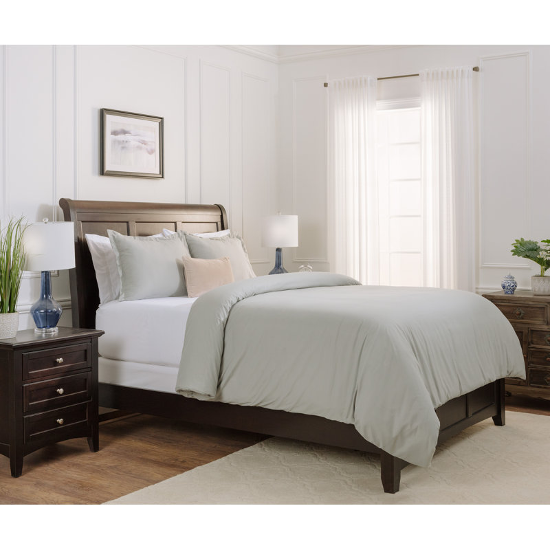 Ensemble de housse de couette ultra-doux, Housse de couette grand + 2 taies d'oreiller, Sauge