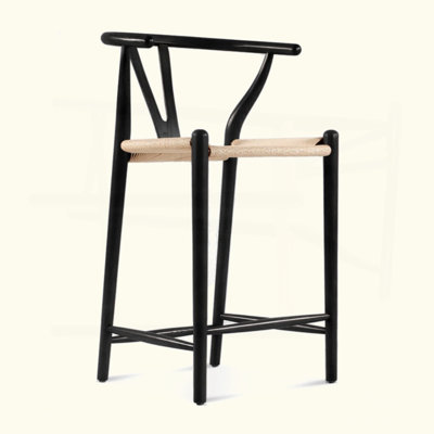 Hand-Woven Paper Cord Chair Dining Chair, Bar Stool - Solid Ash Wood, Eco Oil-Based Stain & Non-Toxic Fire-Resistant Upholstery