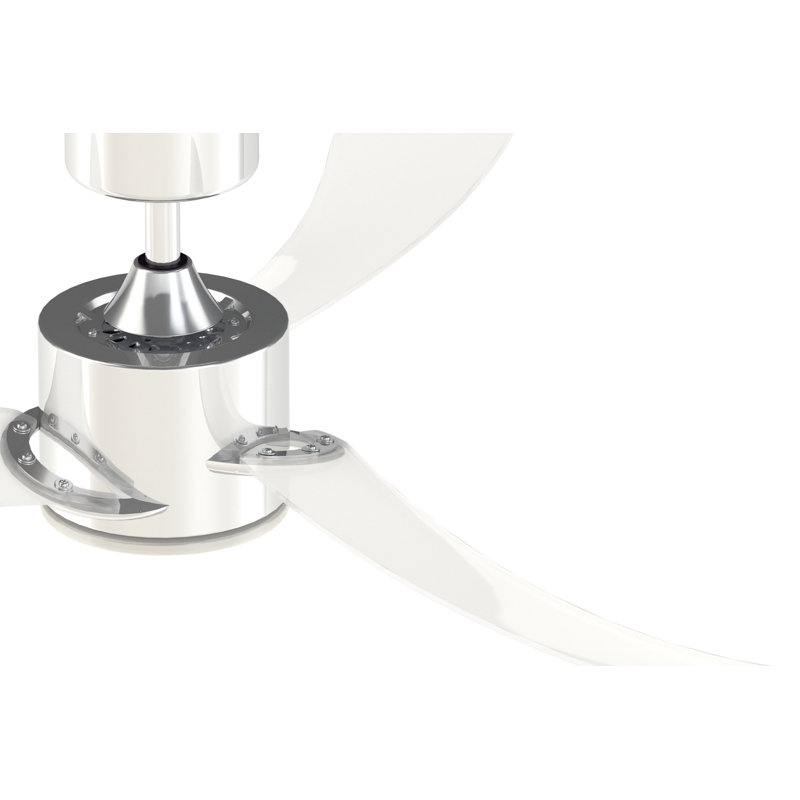  Ventilateur de plafond intérieur / extérieur 52 po avec éclairage à DEL et télécommande SculptAire, Chrome chrome