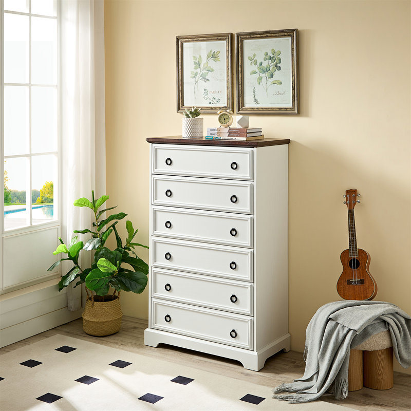 Commode 6 tiroirs Modern, Blanc