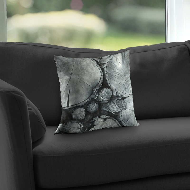 Textured Wooden Logs - Trees Black Poly Twill Throw | Home Decor