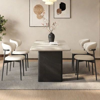 Rectangular minimalist dining table