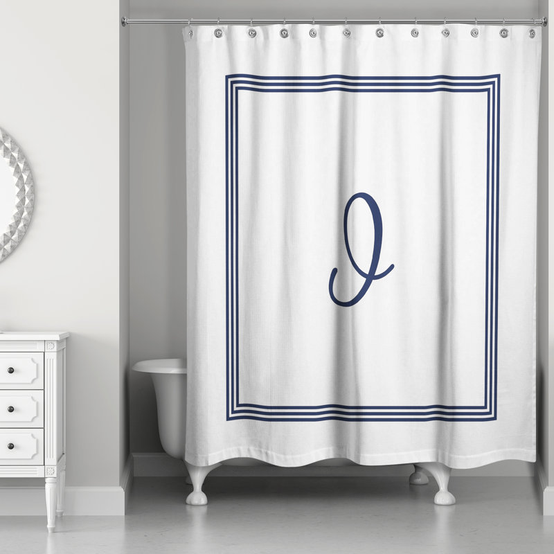 Rideau de douche simple , I, Bleu marine