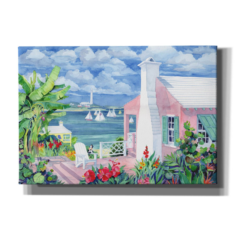 «Bermuda Cove» par Paul Brent, art mural sur toile, H 18 po x l 26 po x P 0,75 po