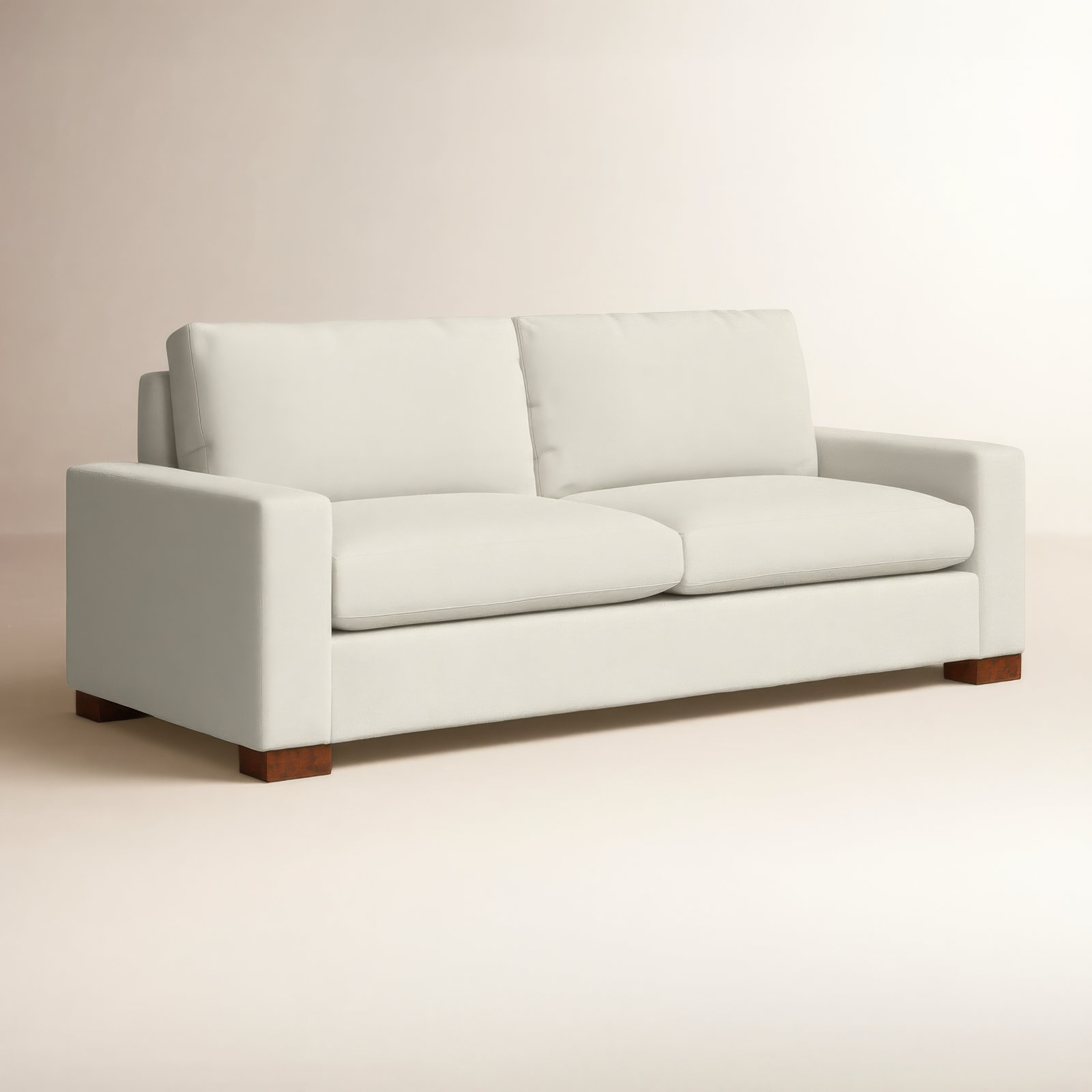 Jonie 91'' Upholstered Sofa, Classic Bleach White Twill