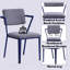 Chaise de bureau en tissu gris et finition bleue-881164053
