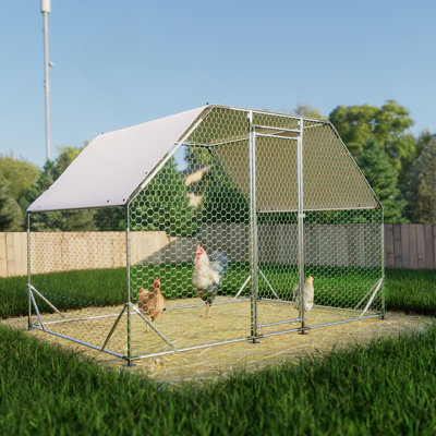 Versatile Metal Chicken Coop For Various Pets With Durable Construction And Waterproof Cover