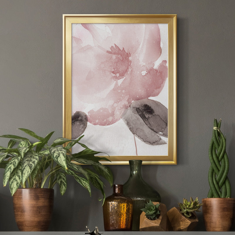 Blush Bloom I - peinture sur toile encadrée, Or, H 22,5 po x l 30,5 po x P 1,5 po