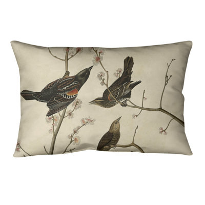 Winged Starling Lumbar Pillow