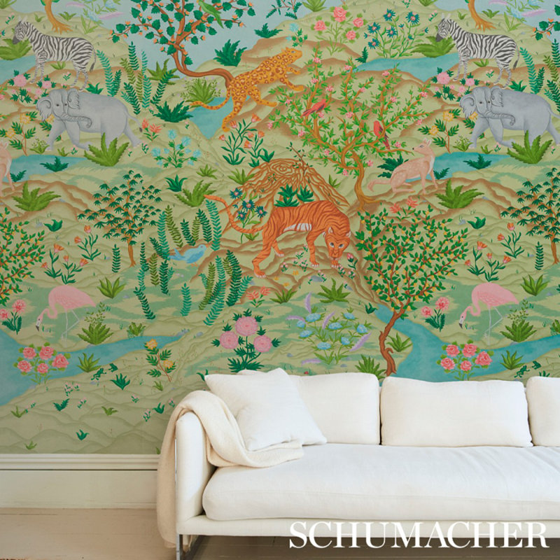 Finches Jungle Panel Set, Verdant