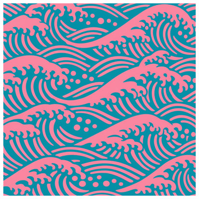Pink Ocean Waves Quilted Bedspread All Sizes