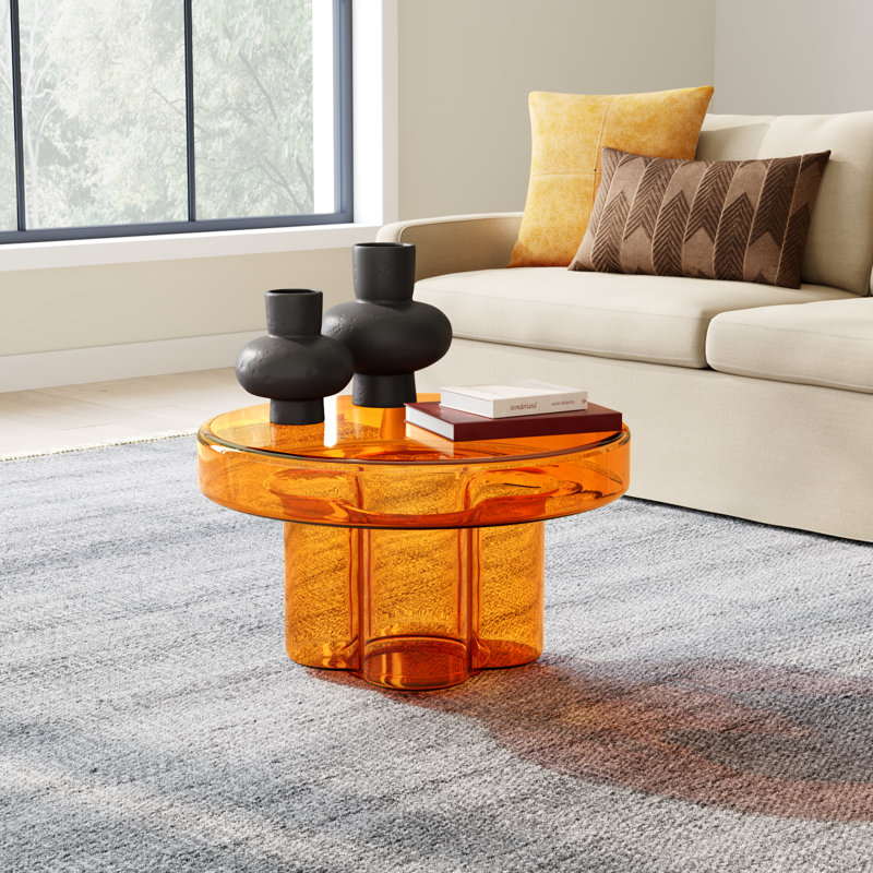 Padraic Glass Coffee Table, Orange