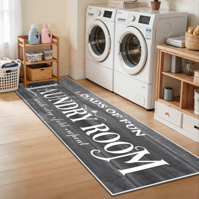 2'x6'  Laundry Room Rug Farmhouse Washable Non Slip Kitchen Mat Runner Rug