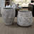 Olya Textured Barrel-Style Cement Planter