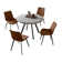 35.4'' Round Dining Table Set, Modern Kitchen Table with 4 Dining Chairs(1 Table 4 Chairs)