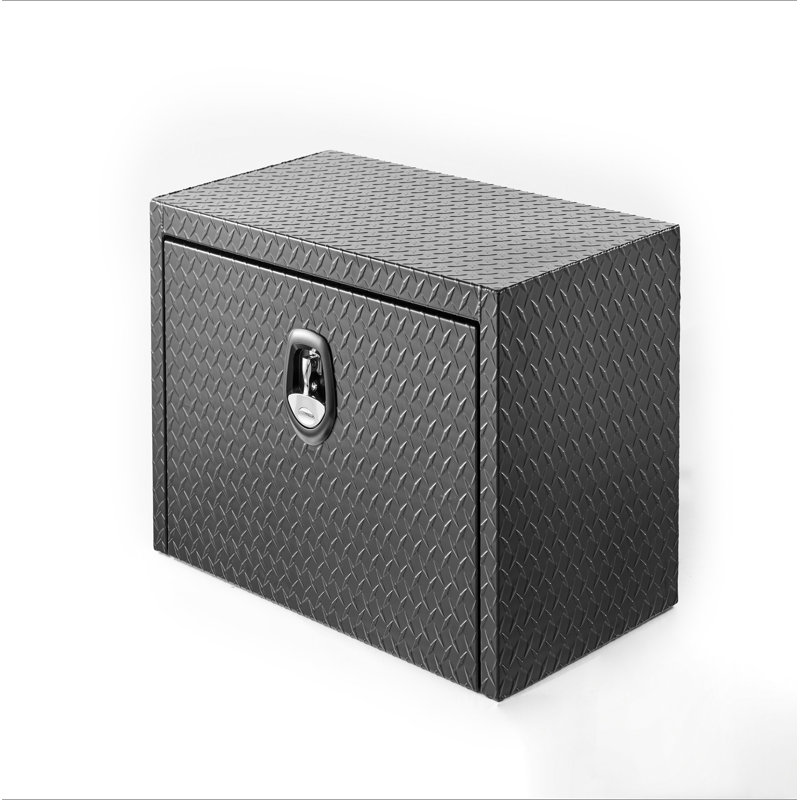 Boîte à outils de 36 pouces en aluminium pour dessous de caisse Boîte à outils robuste pour coffre à outils avec serrure et clés, boîte de remorque imperméable, plaque de filetage en diamant extra épais mat
