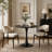 Modern Round Dining Table with Metal Base