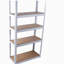 Étagère à 5 niveaux en métal stratifié blanc Support de rangement de garage réglable-285401769-285401770