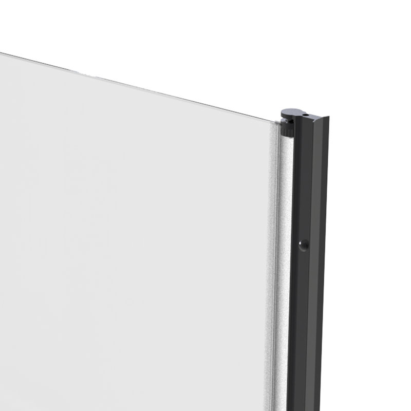 24"W x 72"H Single-Door Shower Door With Matte Black Aluminum Alloy And 0.24" Tempered Glass Shower Door