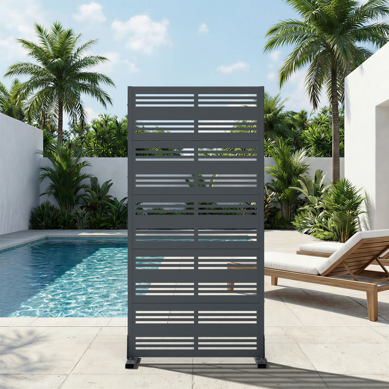 Panneau de clôture en métal pour l'extérieur, 59" H x 30" W x 16" D, Olive Green