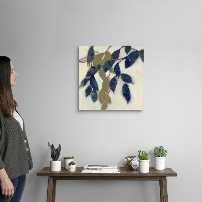 «Entwined Leaves I», art mural sur toile, Toile tendue, H 20 po x l 20 po