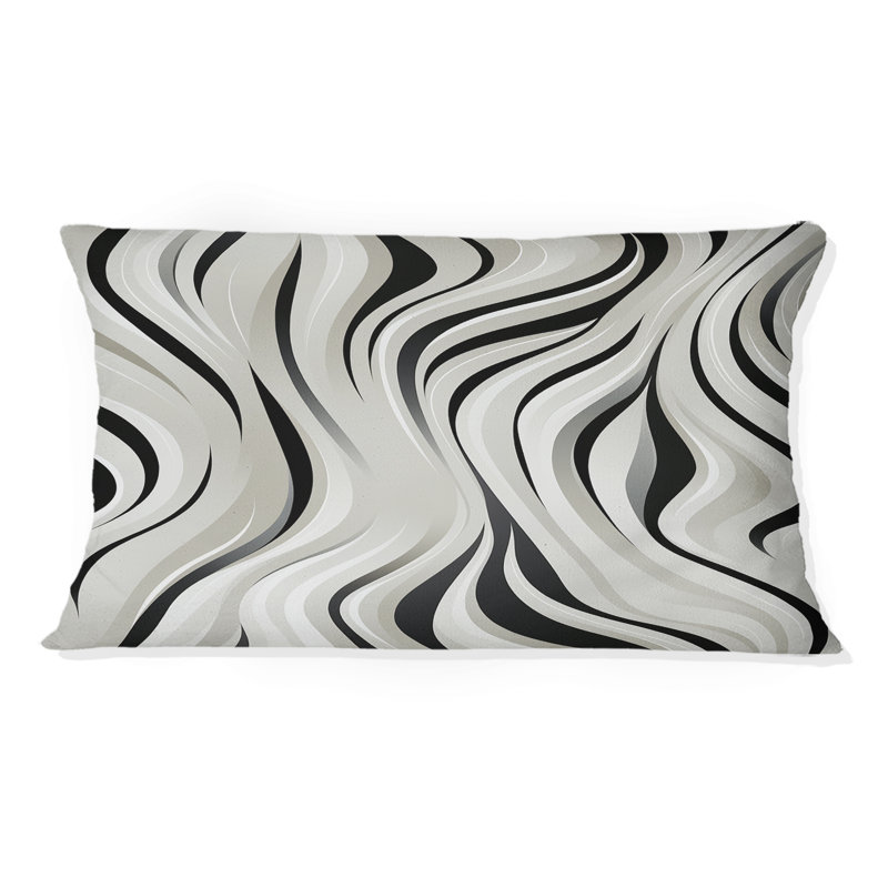 Coussin décoratif noir et blanc à imprimé zébré noir et blanc