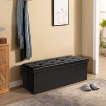Black Faux Leather Benches You'll Love | Wayfair