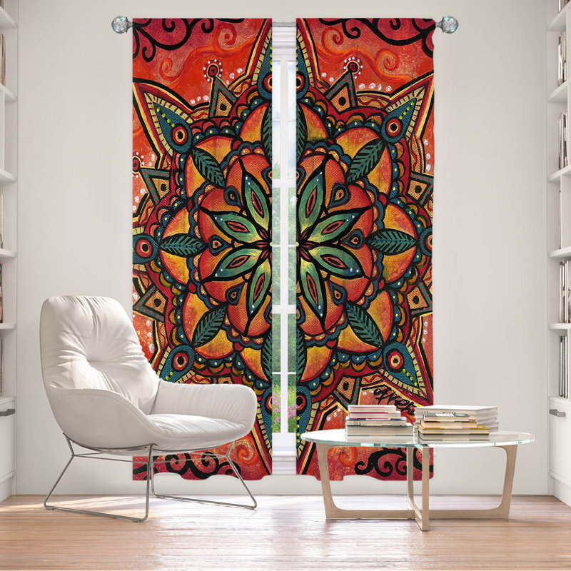 Panneau de rideau obscurcissant et isolant avec passe-tringle Derquan Cheung Fiery Mandala, L 20 po x L 61 po