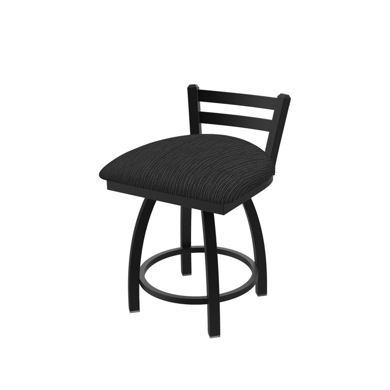 Tabouret de coiffeuse Jackie, Noir froissé, Tissu graphique charbon