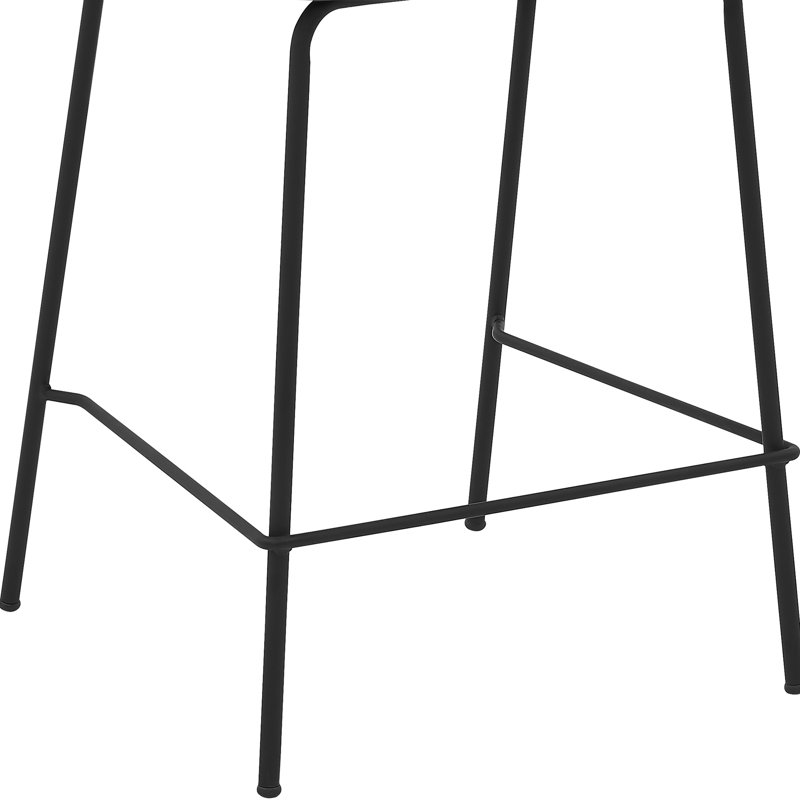 Tabouret de bar de comptoir de 66 cm (26 po) avec revêtement en similicuir gris et structure en métal noir - Capacité de 113 kg (250 lb) - Installation facile - Base stable à 4 pieds - Repose-pieds carrés - Poids - Directives de montage claires