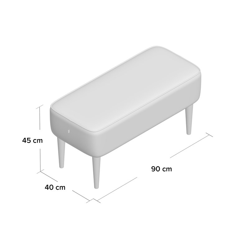 Milo Upholstered Bench, Cream, Natural