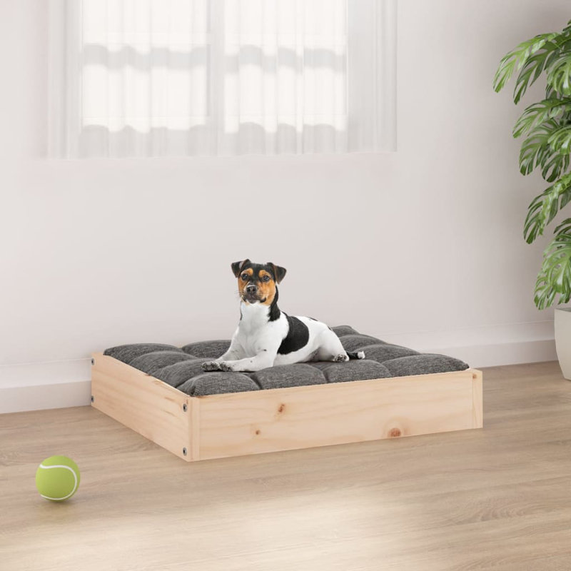 Lit pour chien Tucker Murphy Pet ™ 28,1 po x 21,3 po x 3,5 po en bois de pin massif, Brun miel