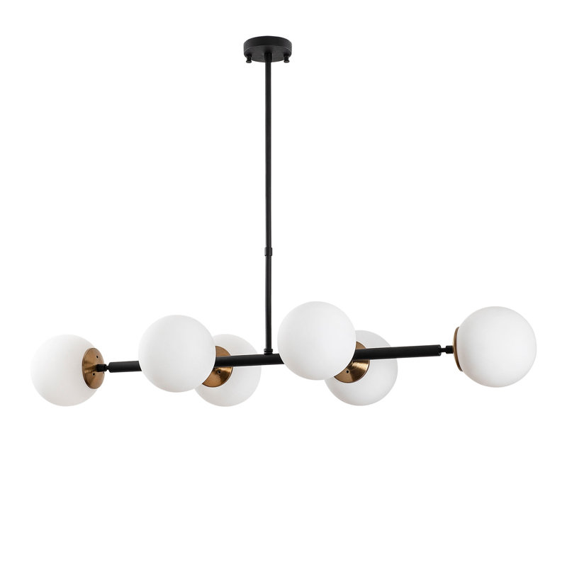 6 - Light Kitchen Island Pendant, Black, White