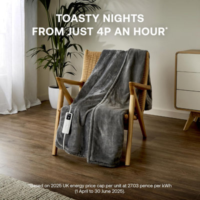 Dimplex Super Cosy Heated Throw - Grey