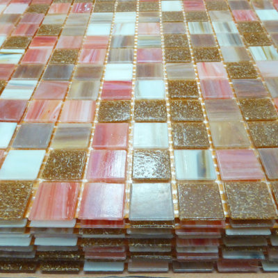 0.75" x 0.75" Glass Grid Mosaic Wall Tile