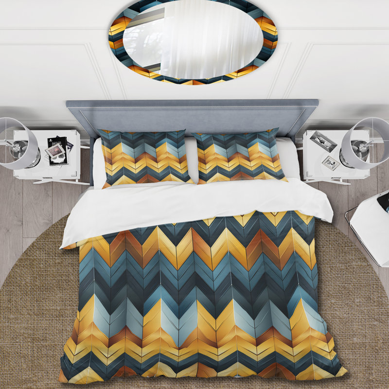 Ensemble de housse de couette en microfibre blanc / doré, Housse de couette pour grand lit et 2 taies décor