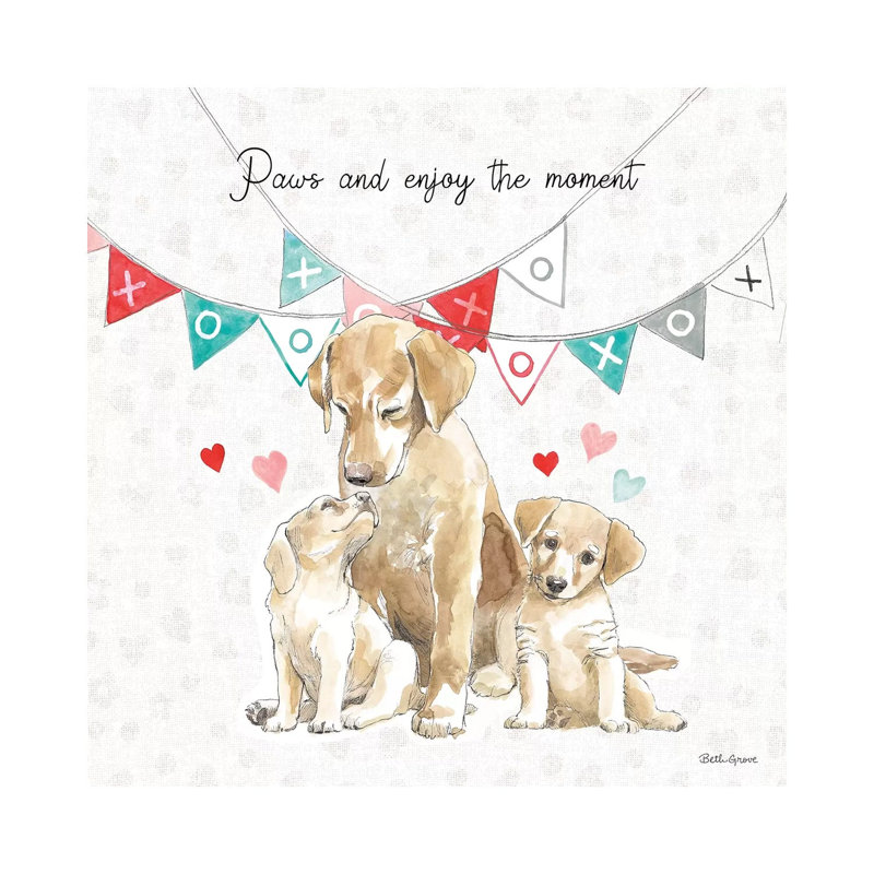 Paws Of Love III by Beth Grove - Wrapped Canvas Print, 30.48 cm H x 30.48 cm W