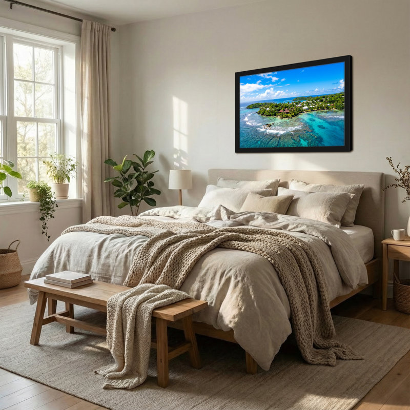 Paysage et nature, île tropicale, vue aérienne, H 12 po x l 18 po