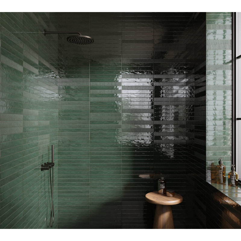 Milana 2 In. X 17 In. Ceramic Wall Tile (9.9 Sq. Ft. / Case), Forest