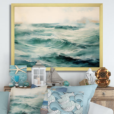 «Blue Coastal Waves Wildness Watecolor», reproduction