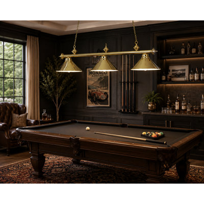 Luminaire suspendu linéaire à 3 lumières pour table de billard Bowdon par RAM Game Room