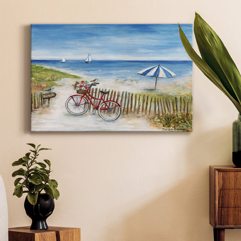 Beach Ride II - peinture sur toile tendue, H 27 po x l 18 po x P 1 po