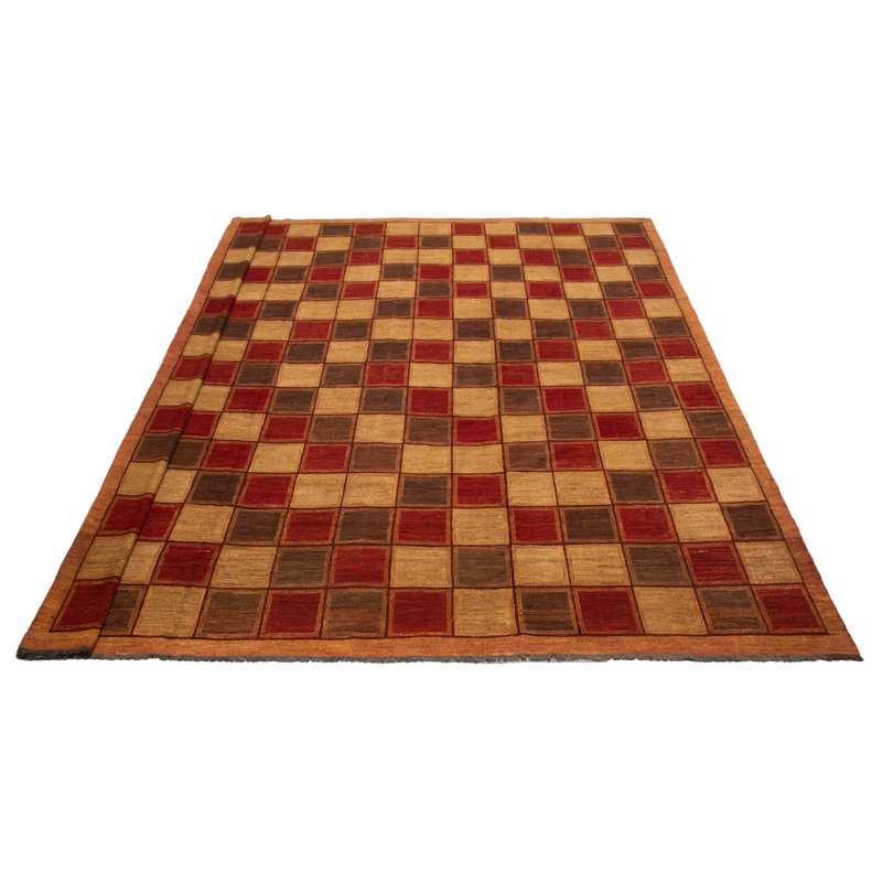 Tapisserie Kilim rouge tissée à la main unique en son genre 15 pi 3 po x 15 pi 8 po