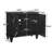 33.6" Retro Wooden Sideboard Buffet Cabinet, Black-1284883911-1284883909