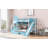 Twin-Over-Twin Castle Style Bunk Bed With 2 Drawers 3 Shelves And Slide - Blue-814317709-814317704
