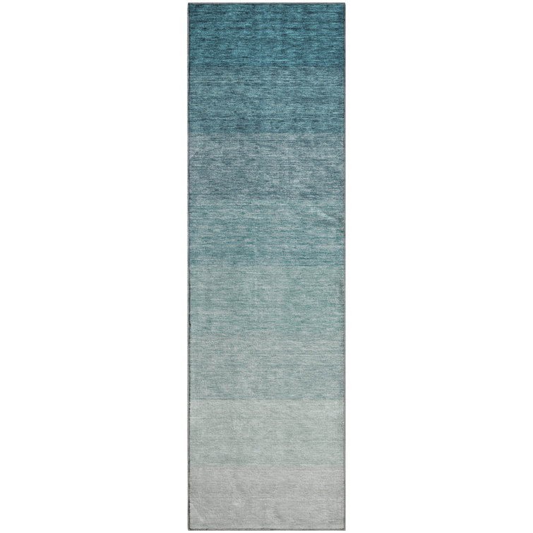 Premium Machine Washable Prisco Teal Rug