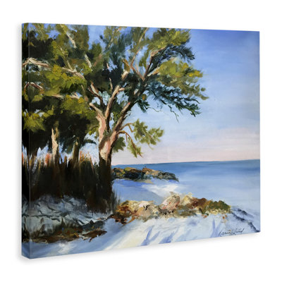 Art mural sur toile plage de sable blanc par Karen Lind