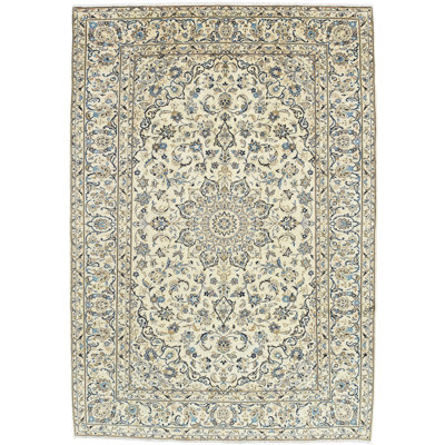 Gracin One-of-a-Kind 7'11'' x 11'5'' 1980s Rectangle Wool Area Rug in White